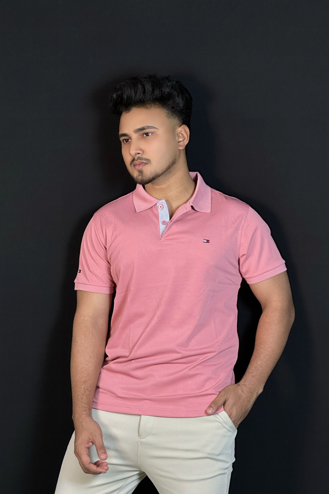 পিঙ্ক কালার পোলো টি-শার্ট-TM